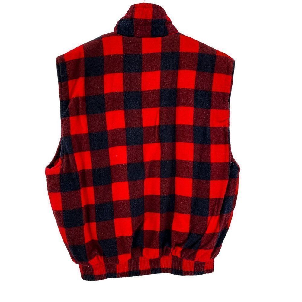 Vintage Ozark Trail Flannel Buffalo Check Plaid Zip Up Vest - Picture 2 of 6